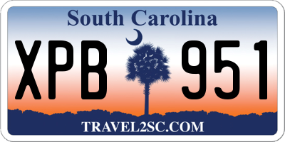 SC license plate XPB951
