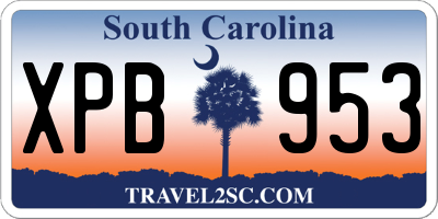 SC license plate XPB953