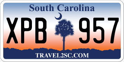 SC license plate XPB957