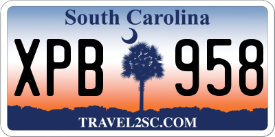 SC license plate XPB958