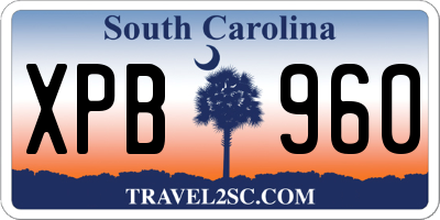 SC license plate XPB960