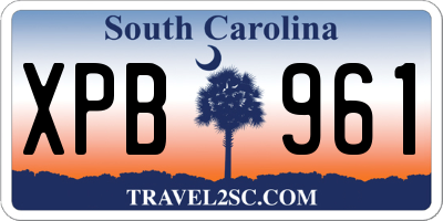 SC license plate XPB961