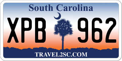 SC license plate XPB962