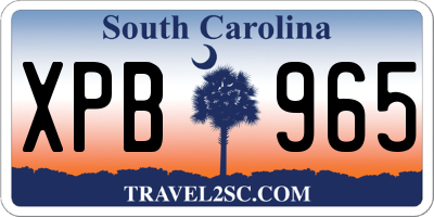 SC license plate XPB965