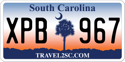 SC license plate XPB967