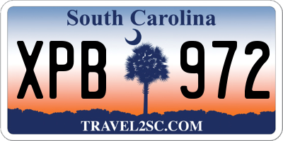 SC license plate XPB972
