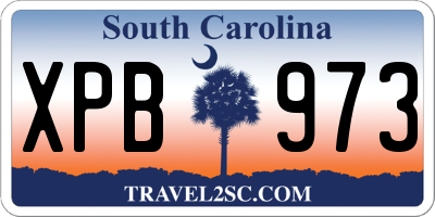 SC license plate XPB973