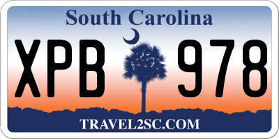 SC license plate XPB978
