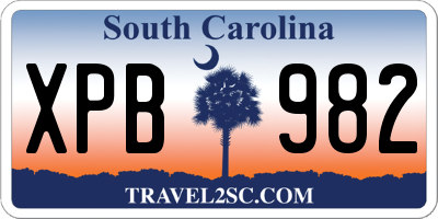 SC license plate XPB982