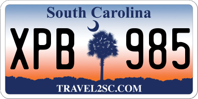 SC license plate XPB985