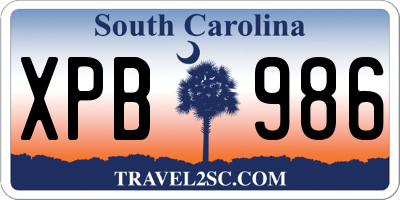 SC license plate XPB986