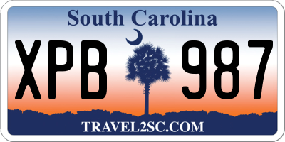SC license plate XPB987