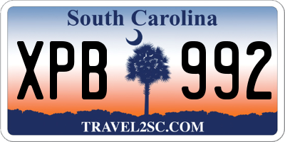 SC license plate XPB992