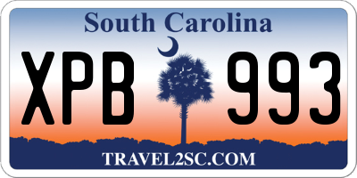 SC license plate XPB993
