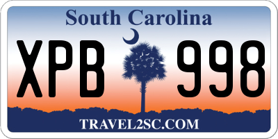 SC license plate XPB998
