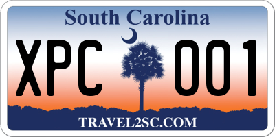 SC license plate XPC001