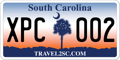 SC license plate XPC002