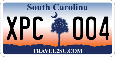 SC license plate XPC004