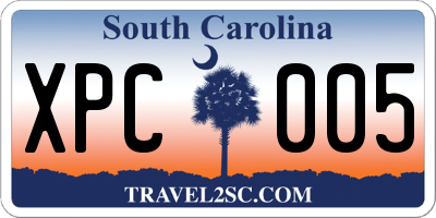 SC license plate XPC005