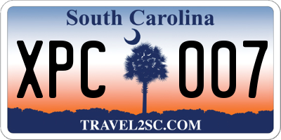 SC license plate XPC007