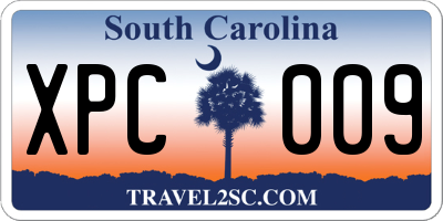 SC license plate XPC009