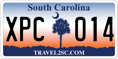 SC license plate XPC014