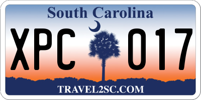 SC license plate XPC017