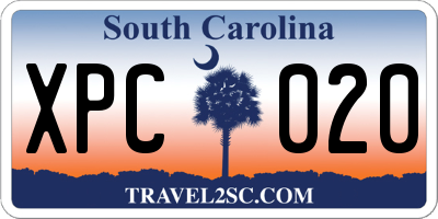 SC license plate XPC020