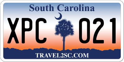 SC license plate XPC021