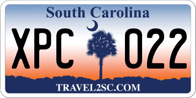 SC license plate XPC022
