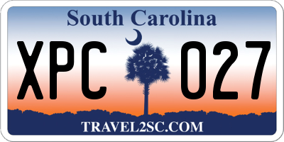 SC license plate XPC027