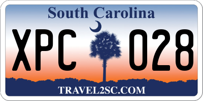 SC license plate XPC028