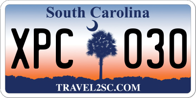 SC license plate XPC030