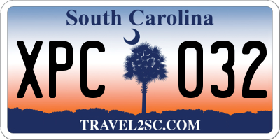 SC license plate XPC032