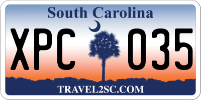 SC license plate XPC035