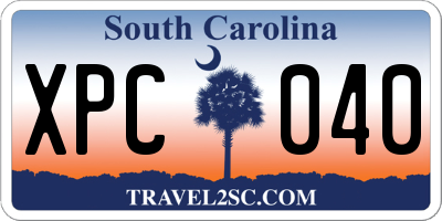 SC license plate XPC040