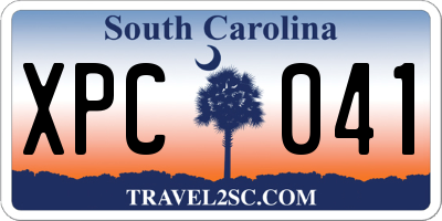 SC license plate XPC041