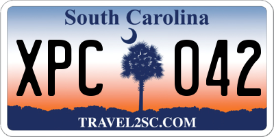 SC license plate XPC042