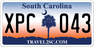 SC license plate XPC043