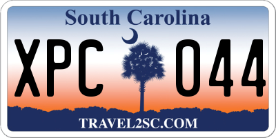 SC license plate XPC044