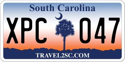 SC license plate XPC047