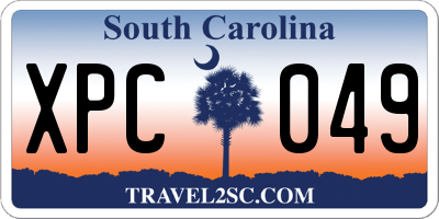 SC license plate XPC049