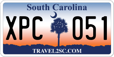 SC license plate XPC051
