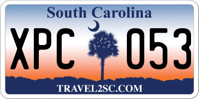 SC license plate XPC053