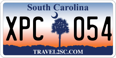 SC license plate XPC054