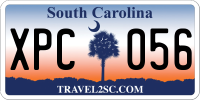 SC license plate XPC056