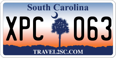 SC license plate XPC063
