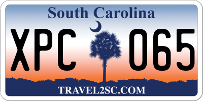 SC license plate XPC065