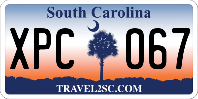 SC license plate XPC067