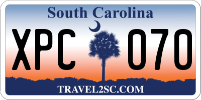 SC license plate XPC070